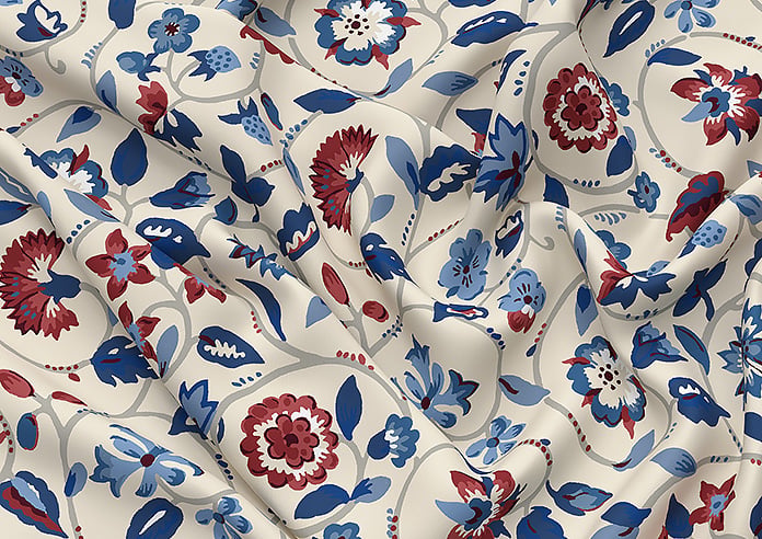 Land & Shore Esther, Blue Red - Twist&Fit Roman Blind - Image 4